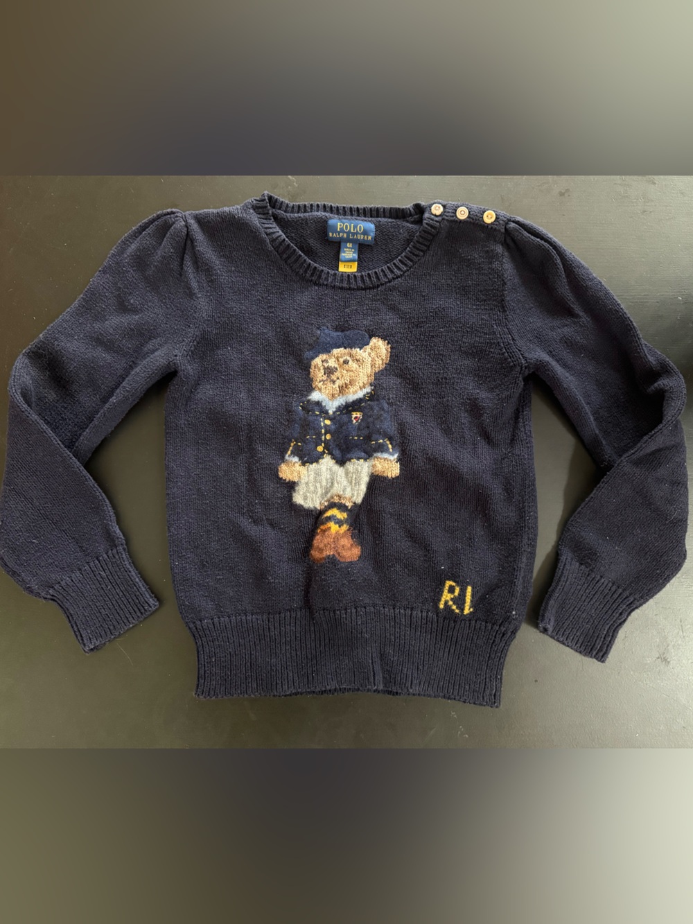 Polo by Ralph Lauren Navy Bear Crewneck Sweater